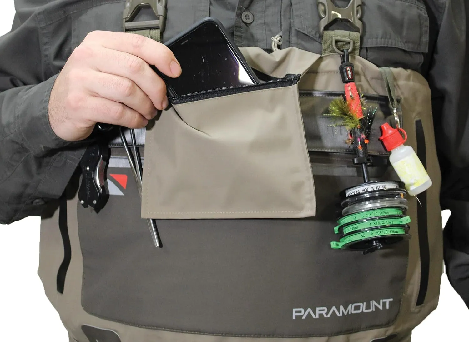 Paramount Outdoors Slate Breathable Stockingfoot Full Wrap 6-Ply Fishing Chest Wader