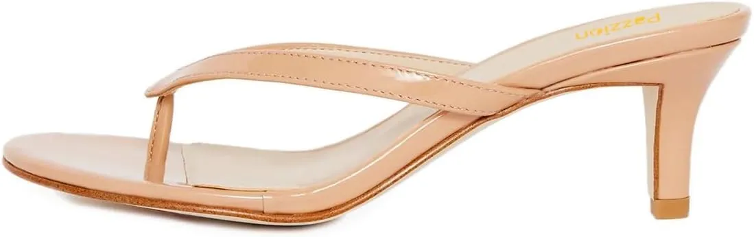 Pazzion Women Fashion Flip Flops Open Toe Low Heels Thong Sandals Casual Daily Summer Outdoor Dress Shoe Size 4-16 US