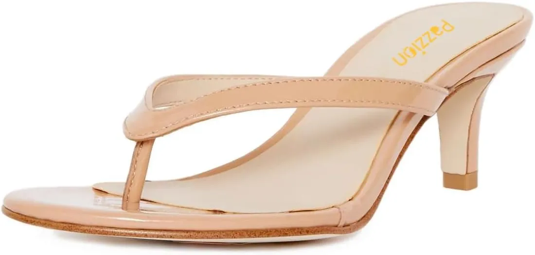 Pazzion Women Fashion Flip Flops Open Toe Low Heels Thong Sandals Casual Daily Summer Outdoor Dress Shoe Size 4-16 US
