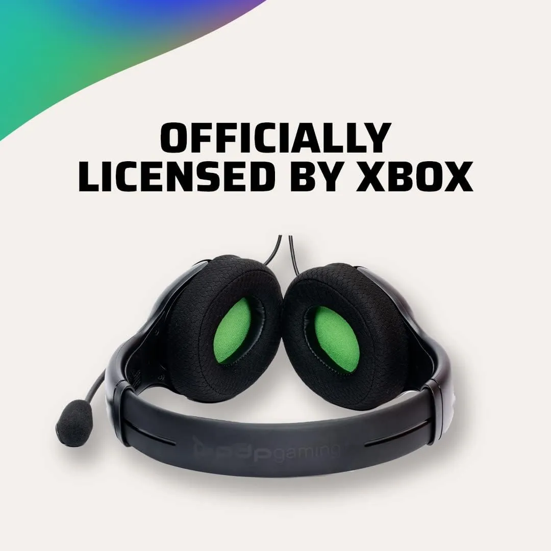 PDP Gaming AIRLITE Xbox Headset with Noise-Cancelling Microphone, Licensed Microsoft Series X|S, Xbox One Accessories, PC/Windows 10/11, Lightweight Wired Power Stereo headphones - Black