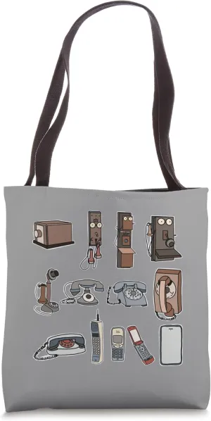 Phones Through the Years Vintage Retro History to Recent Tote Bag
