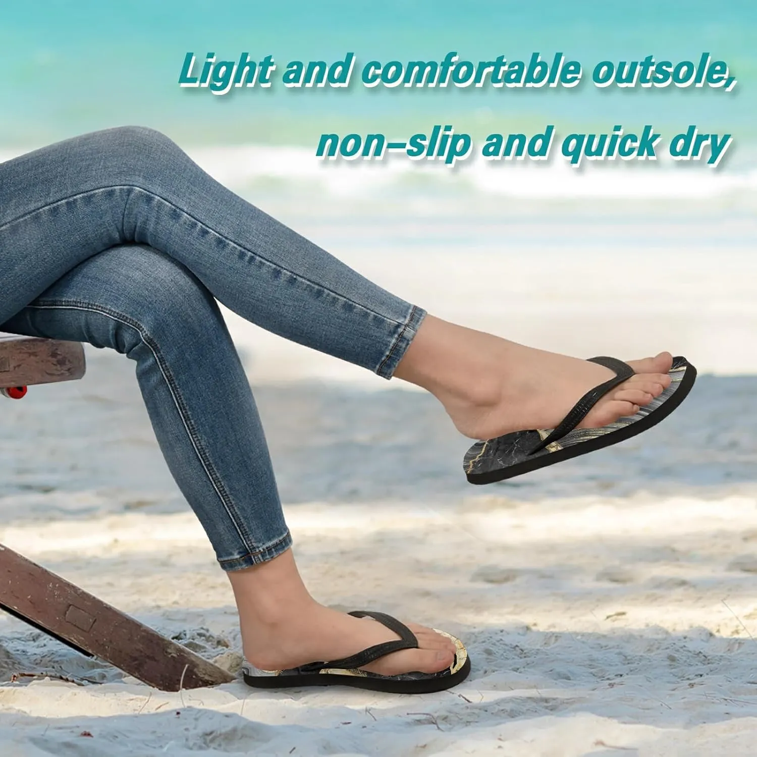 Poeticcity Flip Sandal Men Women Flip Flops for Hotel Spa Home Slippers Bedroom Travel S-XXL