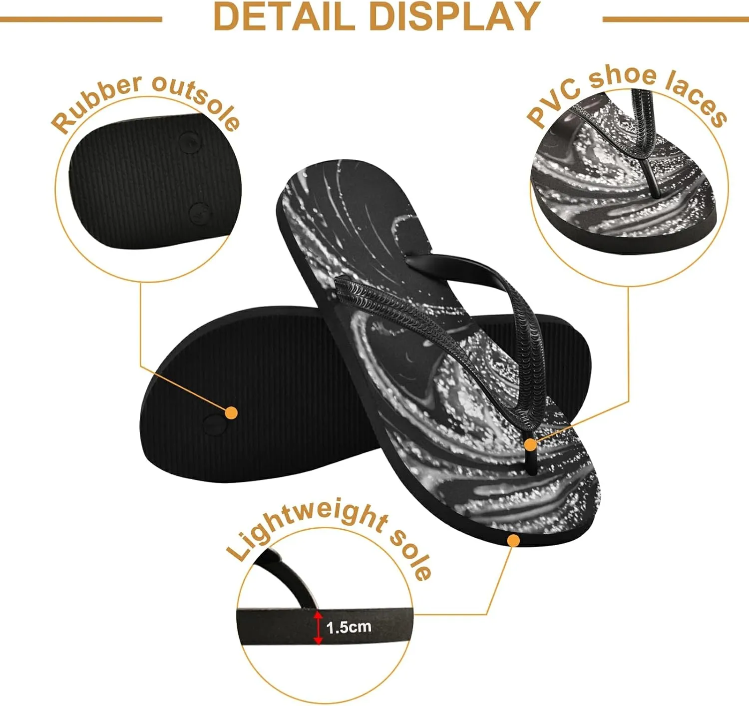 Poeticcity Flip Sandal Men Women Flip Flops for Hotel Spa Home Slippers Bedroom Travel S-XXL