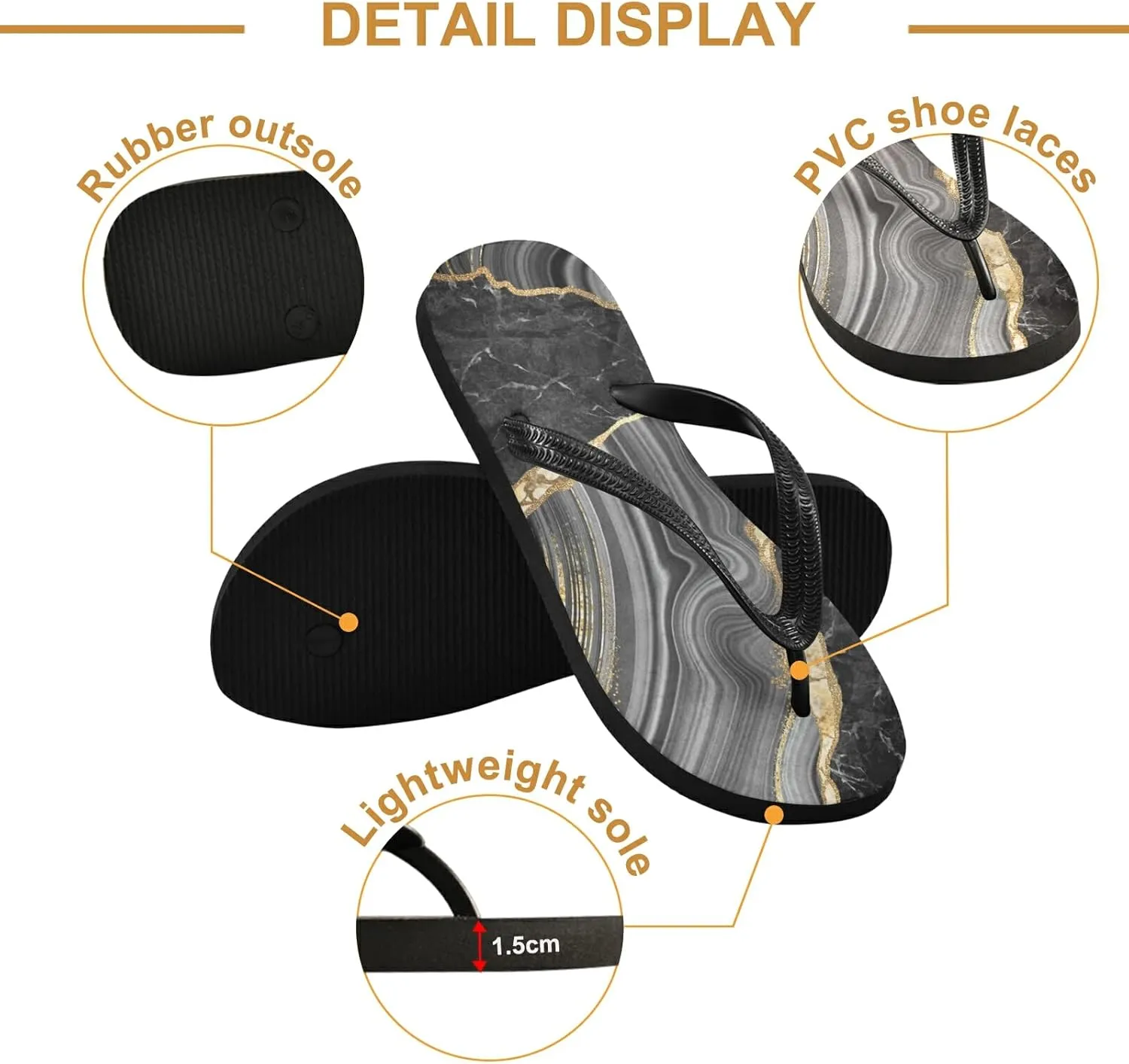 Poeticcity Flip Sandal Men Women Flip Flops for Hotel Spa Home Slippers Bedroom Travel S-XXL