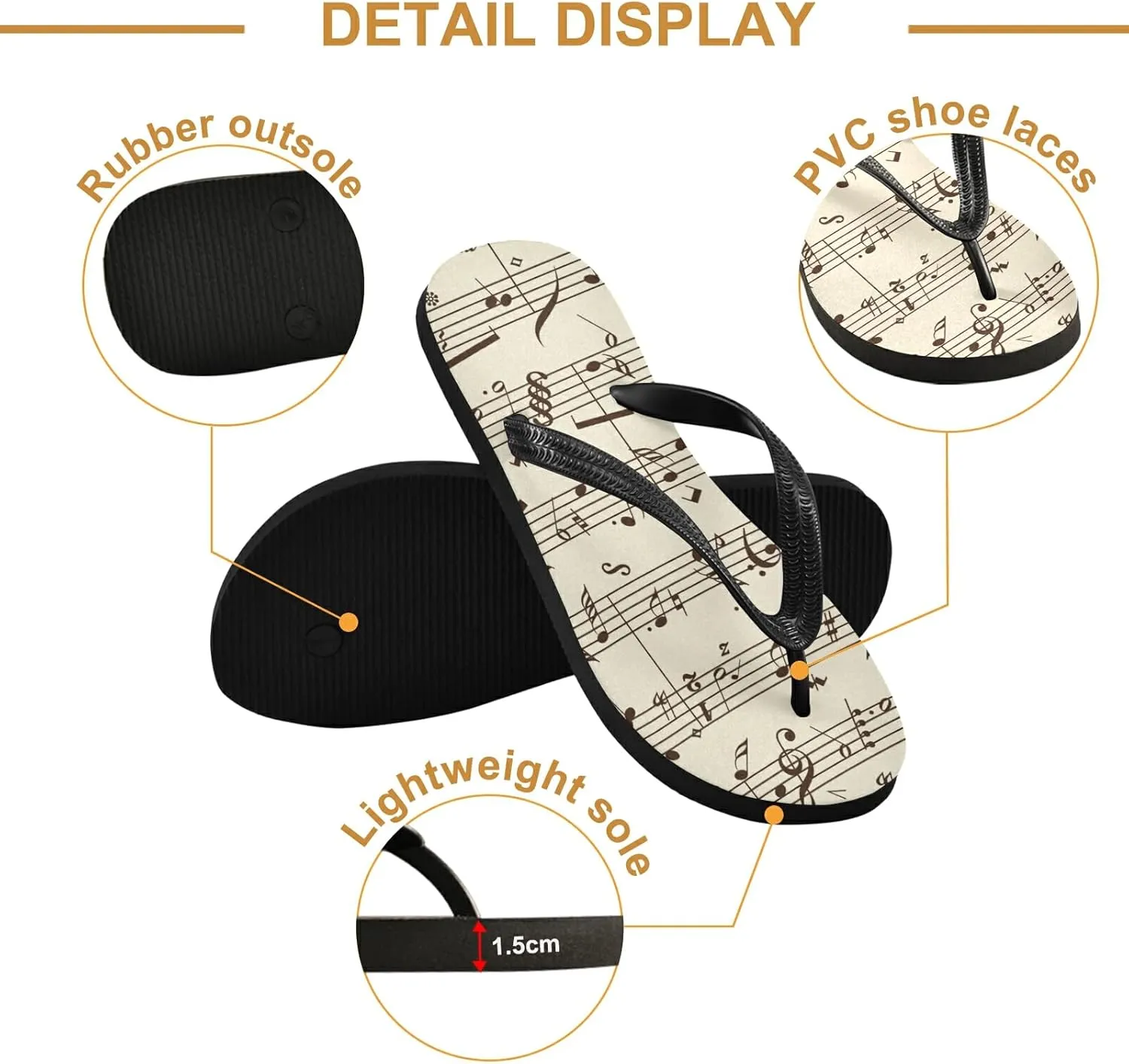 Poeticcity Flip Sandal Men Women Flip Flops for Hotel Spa Home Slippers Bedroom Travel S-XXL