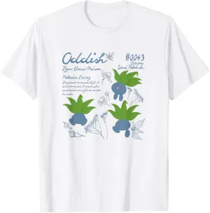Pokémon Cute Oddish #0043 Pokédex Entry & Type Info T-Shirt