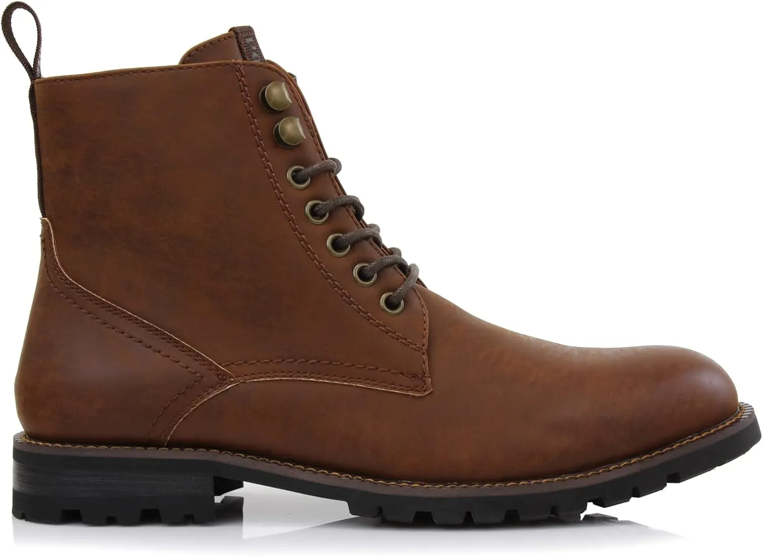 Polar Fox Knoxville MPX806068 Mens Casual Work Laced Classic Motorcycle Combat Zipper Boots