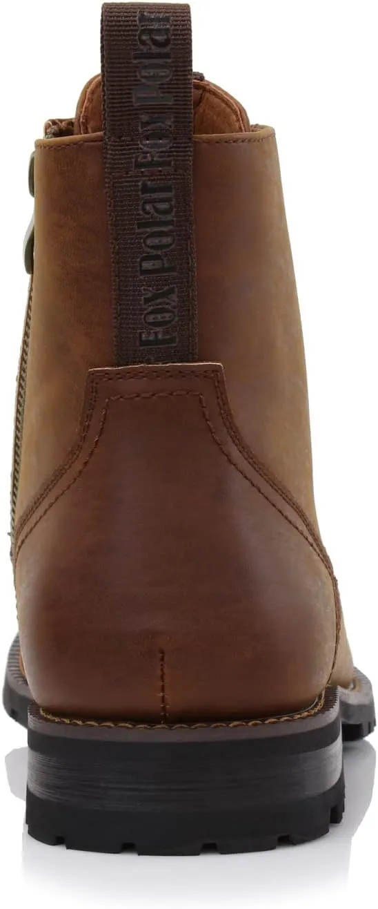 Polar Fox Knoxville MPX806068 Mens Casual Work Laced Classic Motorcycle Combat Zipper Boots
