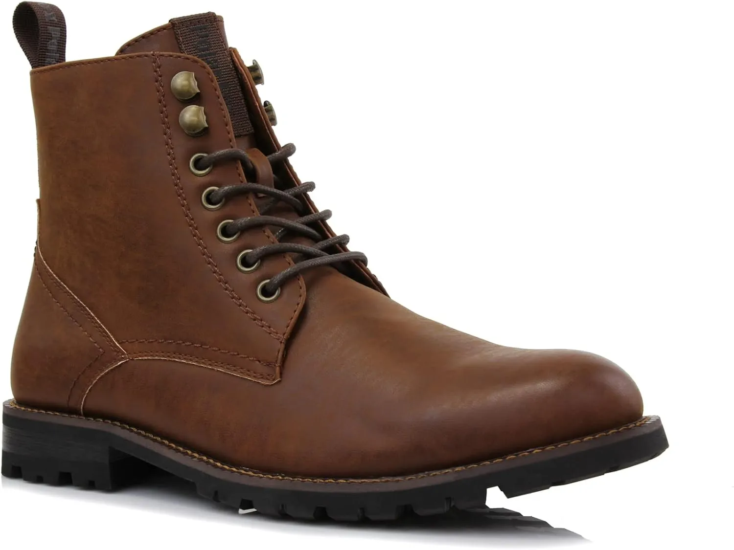 Polar Fox Knoxville MPX806068 Mens Casual Work Laced Classic Motorcycle Combat Zipper Boots