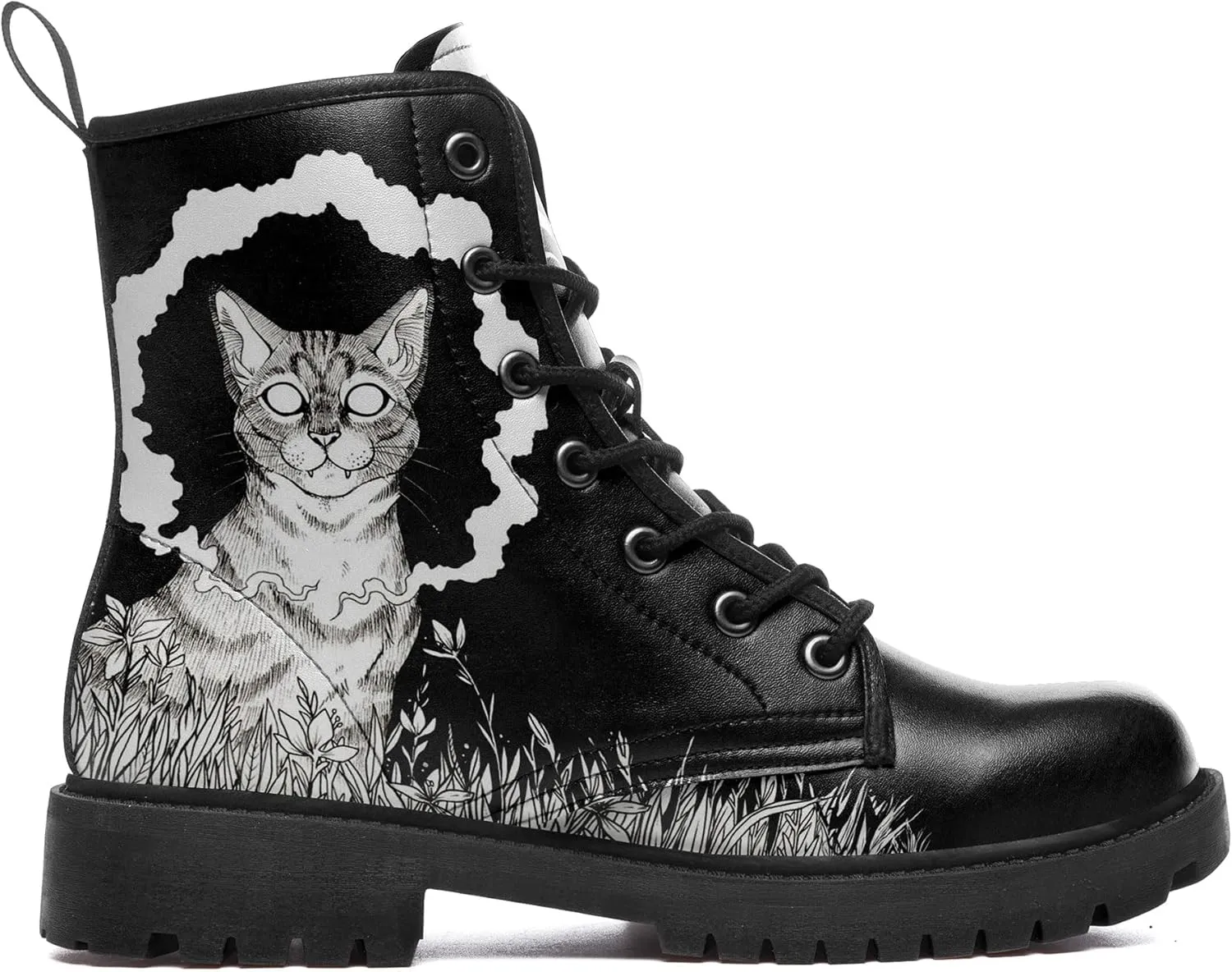 Punk Combat Boots, Stylish Motorcycle Booties for Men & Women, Waterproof Work Boot with Artistic Design
