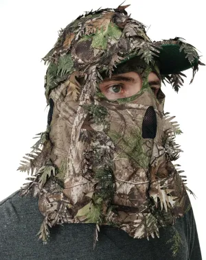 QuikCamo Lightweight 3D Leafy Camo Face Mask & Hat for Hunting, OSFM Adjustable Camouflage Hat, Mossy Oak & Realtree