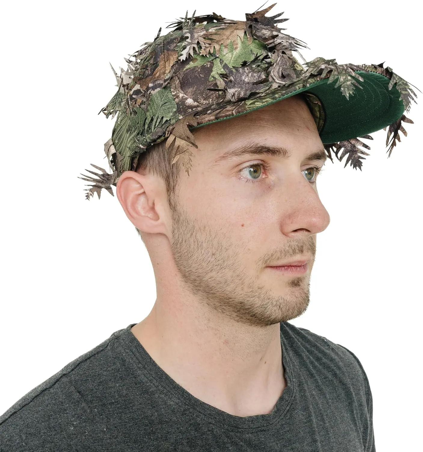 QuikCamo Lightweight 3D Leafy Camo Face Mask & Hat for Hunting, OSFM Adjustable Camouflage Hat, Mossy Oak & Realtree