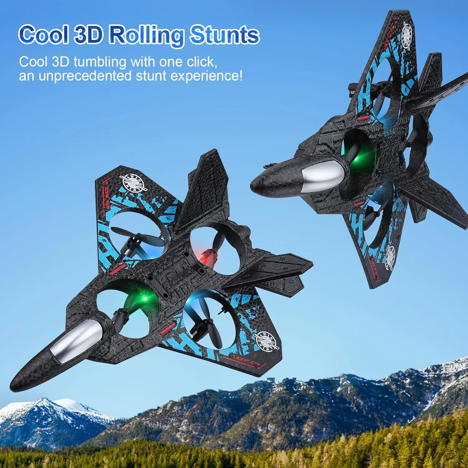 RC Plane 2.4GHz Remote Control Plane L0712 Quadcopter Hovering with Auto Hovering Fighter Aircraft RC Airplane RTF for Beginner, Kids and Adults,3D Flip Airplane Toy with Colored Lights USB Charging