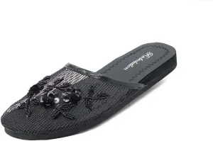 REDVOLUTION Women's Chinese Mesh Slipper Floral Flip Flop Sandals | 1313