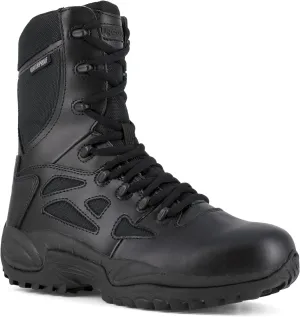 Reebok Work Men's RB8877 Rapid Response RB Soft Toe 8" StealthTactical Waterproof Boot with Side Zipper Black Military & Tactical