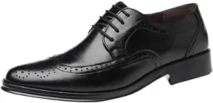 Retro Carved Brogue Dress Shoes Business Work Soft Wedding Men's Lace-Up Comfortable Fashion Shoes Oxford for Formal Occasions