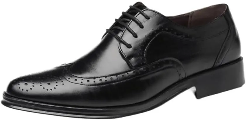 Retro Carved Brogue Dress Shoes Business Work Soft Wedding Men's Lace-Up Comfortable Fashion Shoes Oxford for Formal Occasions