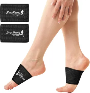 RooRuns Copper Arch Support Sleeves, Compression Plantar Fasciitis Support Foot Wrap for Flat Feet, Heel Spurs, Fallen Arches, for Women and Men (1 Pair)