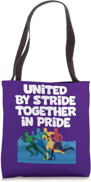 Runner United By Stride Together in Pride LGBTQ Fitness Tote Bag