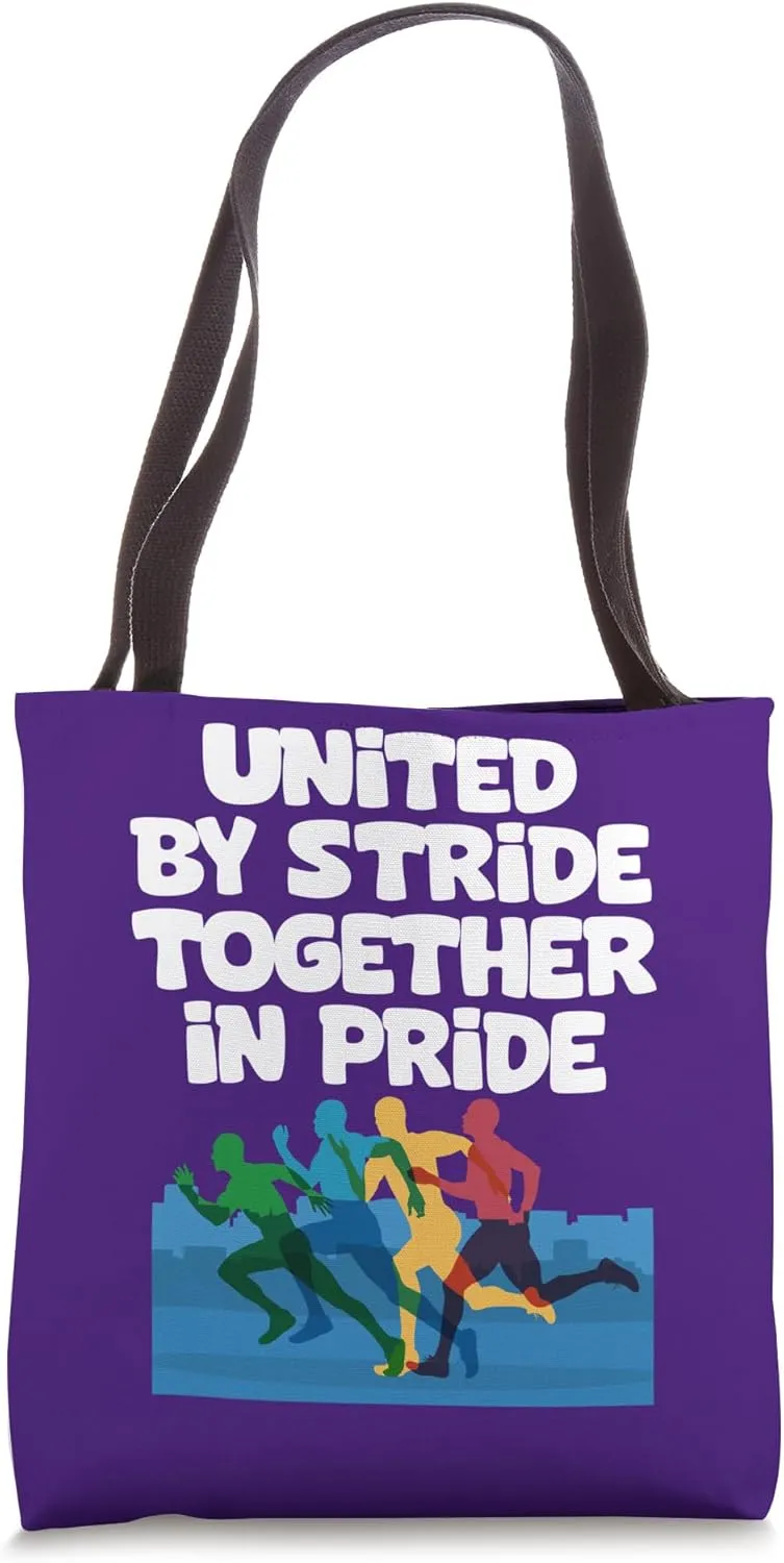 Runner United By Stride Together in Pride LGBTQ Fitness Tote Bag