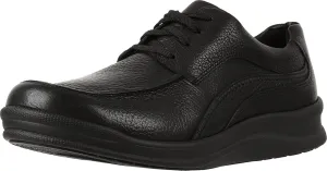 SAS® Move On Shoes for Men – Leather Upper – Detailed Stitch Pattern – Cushioned Collar – Round Toe Black 6.5 W - Wide (E)