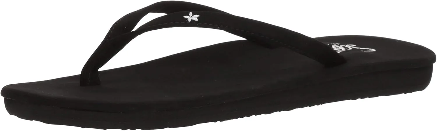 Scott Hawaii Women's Mele Sandal | Microfiber Strap With Floral Detail | Narrow Width | Lightweight | Arch Support Flip Flop For All Day Wear