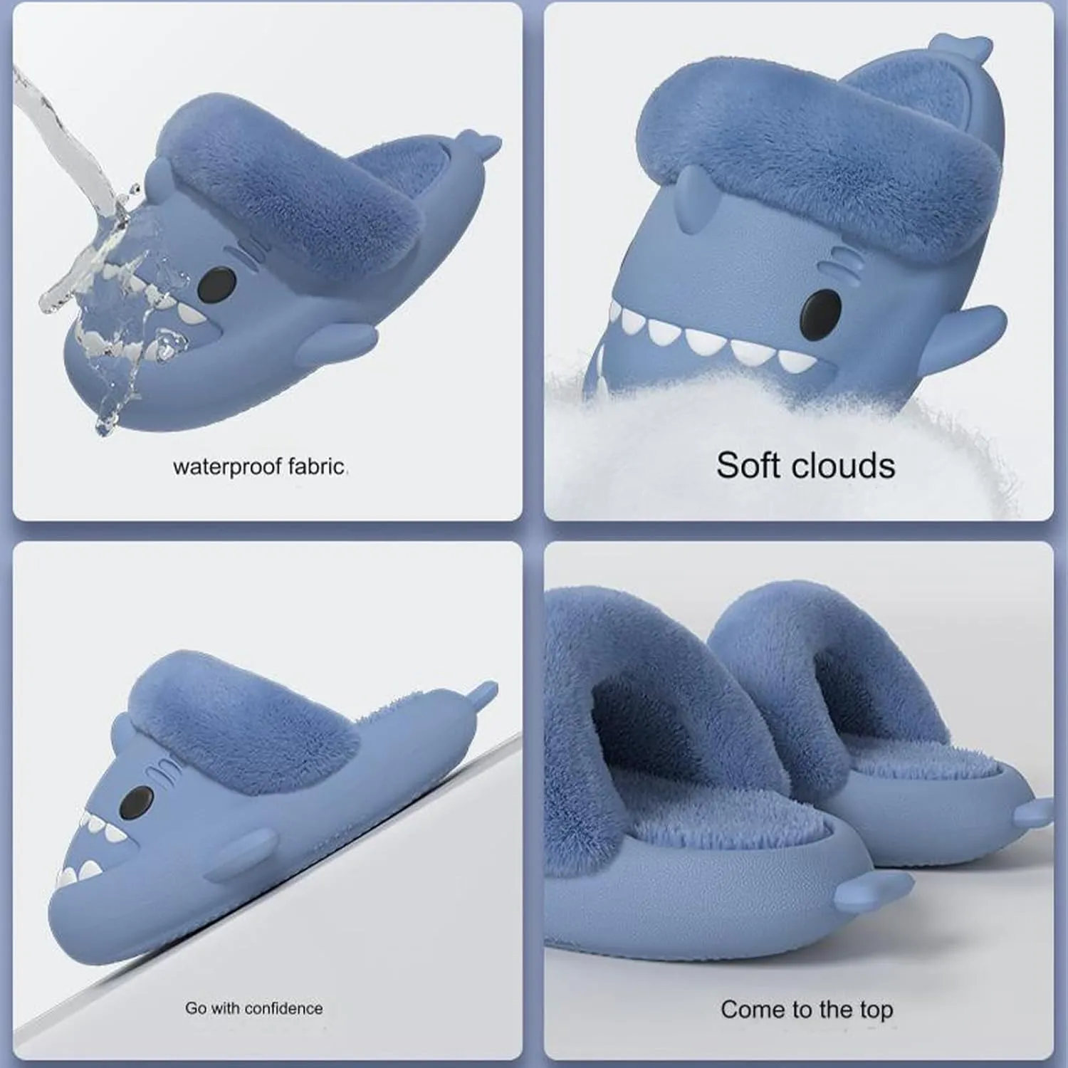 Shark Polar Flip Flops for Kids, Shark Slides Kids, Waterproof Winter Slippers, with Removable Plush Insole