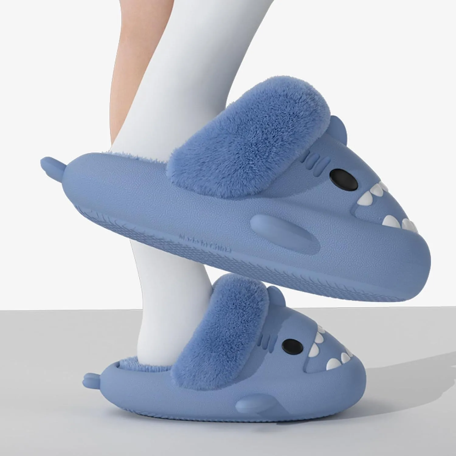 Shark Polar Flip Flops for Kids, Shark Slides Kids, Waterproof Winter Slippers, with Removable Plush Insole