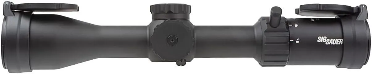 SIG SAUER WHISKEY4 3-12X44mm 30mm Tube SFP Durable Lightweight Precise Waterproof Black Hunting Riflescope, Flip-Back Caps & Throw Lever Included