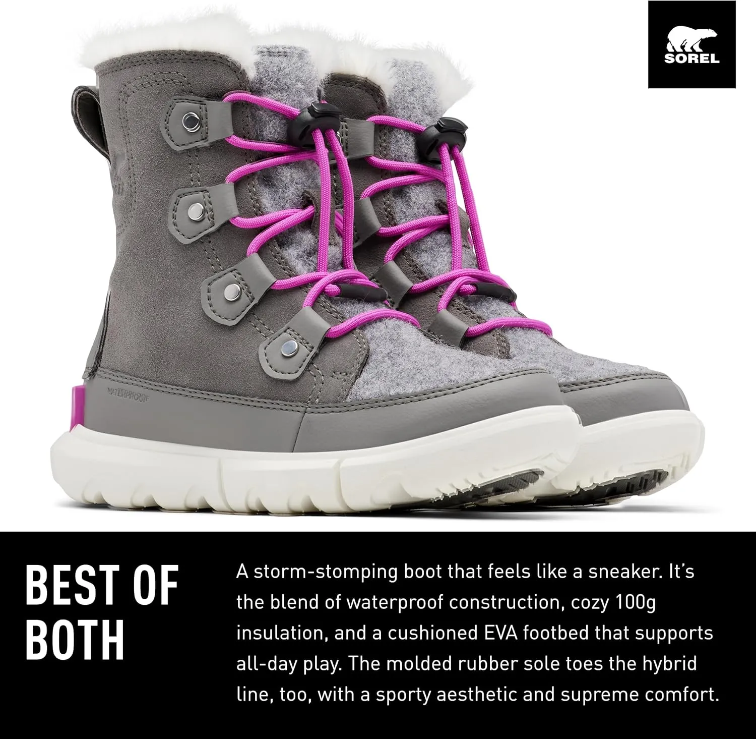 Sorel Youth Unisex Little Children's Explorer Lace Waterproof Boots