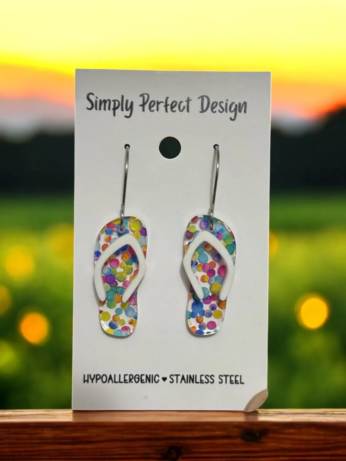 Starfish Flip Flop Sandals Earrings for Women – Hypoallergenic Handmade Jewelry - Beach-Inspired Dangle Earrings – Unique Gifts for Her, Mom, or Daughter – Summer Vacation Style