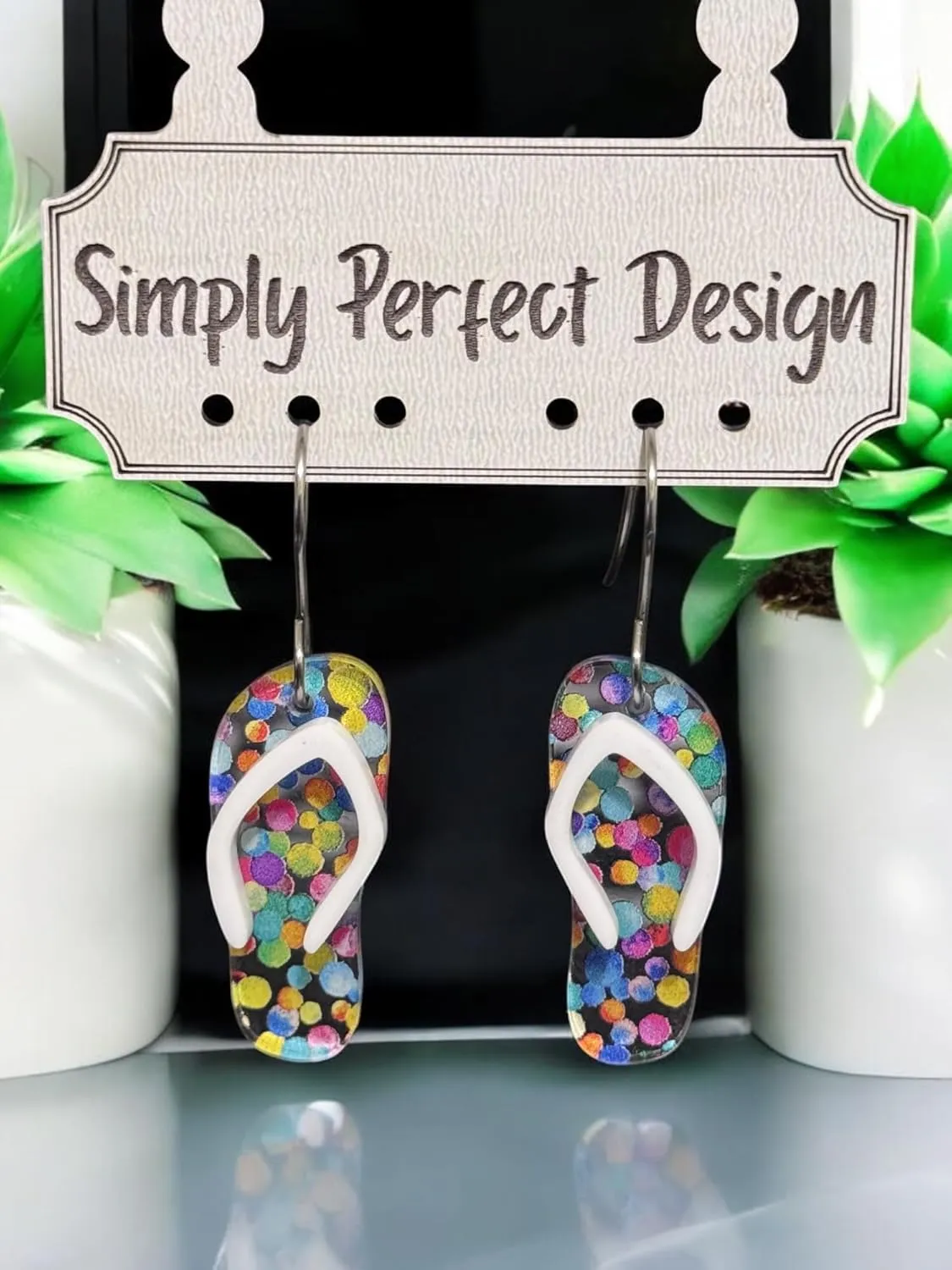 Starfish Flip Flop Sandals Earrings for Women – Hypoallergenic Handmade Jewelry - Beach-Inspired Dangle Earrings – Unique Gifts for Her, Mom, or Daughter – Summer Vacation Style
