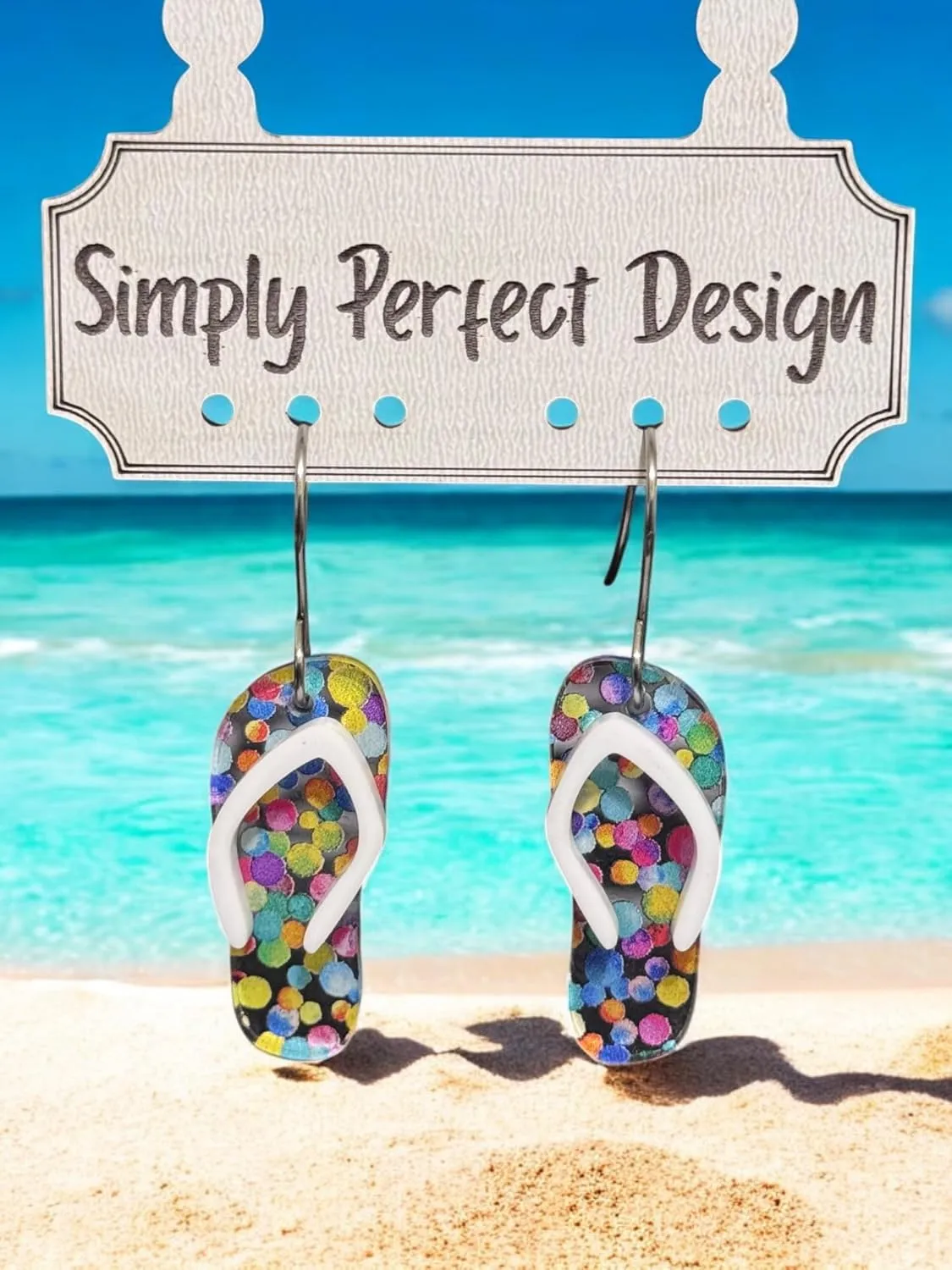 Starfish Flip Flop Sandals Earrings for Women – Hypoallergenic Handmade Jewelry - Beach-Inspired Dangle Earrings – Unique Gifts for Her, Mom, or Daughter – Summer Vacation Style