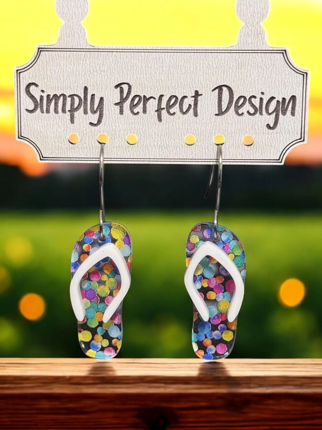 Starfish Flip Flop Sandals Earrings for Women – Hypoallergenic Handmade Jewelry - Beach-Inspired Dangle Earrings – Unique Gifts for Her, Mom, or Daughter – Summer Vacation Style