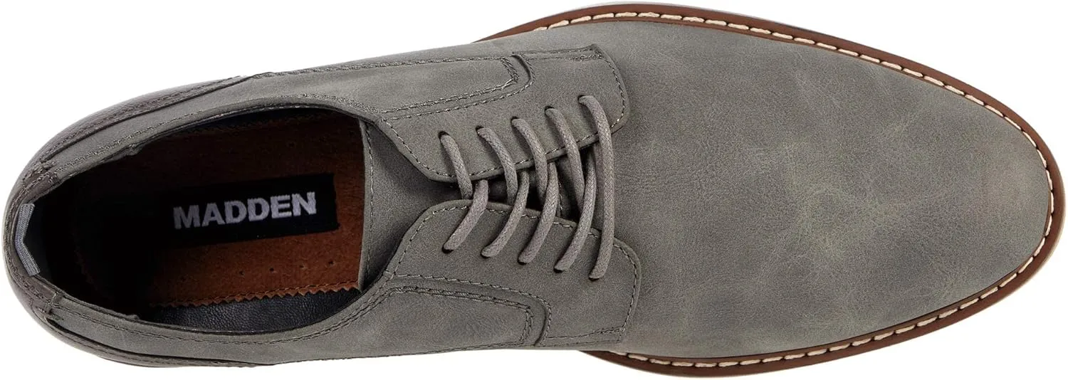 Steve Madden Ajapp Oxford Shoes for Men - Man-Made Upper with Lace-Up Vamp, Round Toe Design, and Durable Outsole