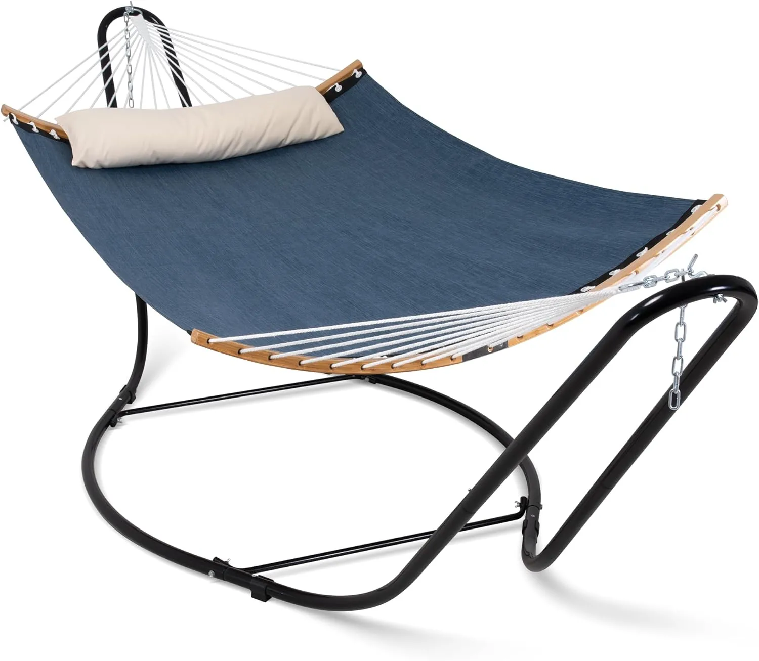 SUNCREAT Hammocks Free Standing Hammock for Outside, Heavy Duty Stand Alone Hammock with Frame, Patent Pending, Navy