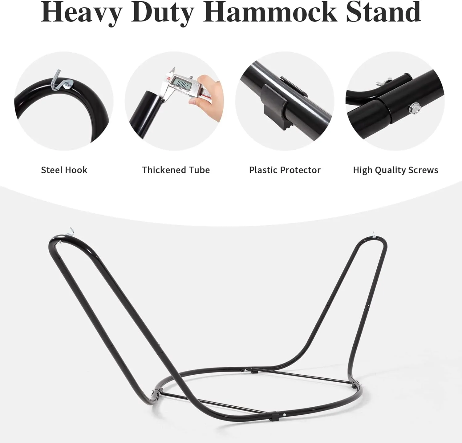 SUNCREAT Hammocks Free Standing Hammock for Outside, Heavy Duty Stand Alone Hammock with Frame, Patent Pending, Navy