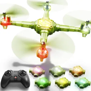 SYMA Kids Drone with 7-Color LED Light, X440 Indoor Drone for Adults with Altitude Hold, 360°Flip Lightweight RC Helicopter, 2 Batteries Easy to Fly Gift for Kids Beginners
