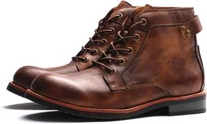 Tanner Shoes Men, Full-Grain Leather Oxford with Non Slip Rubber Sole, Tanner High-Top Oxford Shoes Men for Work and Leisure