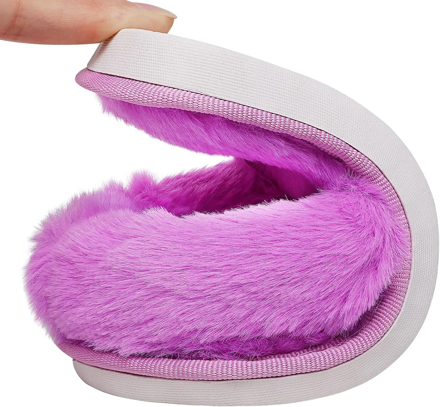 techcity Boys Girls Fuzzy Flip Flop Slippers Kids Cute Soft Comfy Open Toe Fluffy Slip On Thong Flat Sandals House Home Fur Slides Indoor Outdoor