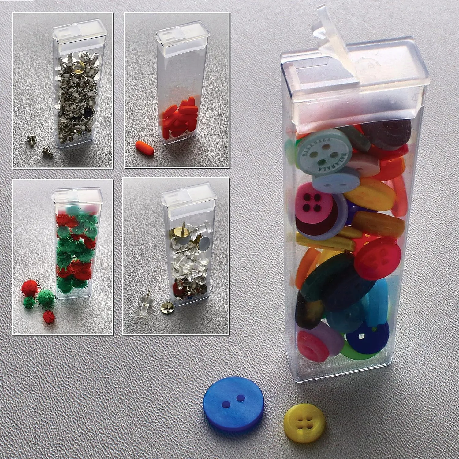 The Beadsmith Clear Plastic Boxes - Rectangle with a Flip Top Cap - 7/16” x 1” x 3-1/4” - Use for Beads, Bath Salts, Wedding & Party Favors, Home or Office Storage - Bag of 100