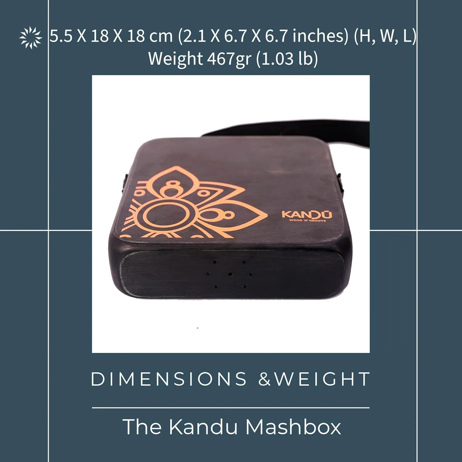 The Kandu Mashbox - is the first-ever wearable drum shaker,small Cajon designed to meet the needs of every percussionist-natural (Nut Brown)