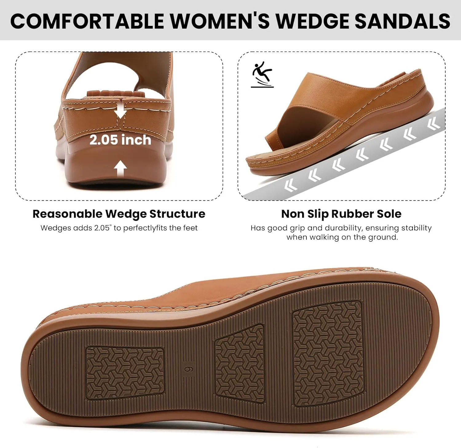 Tilocow Sandals Women Wedge Shoes - Orthopedic Comfortable Arch Support Platform Sandals for Women Wedge Summer Dressy Flip Flop Casual Bunion Breathable Shoes