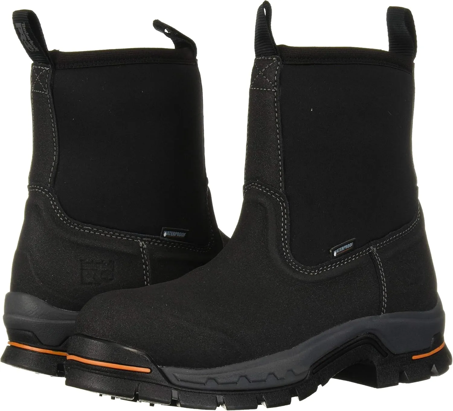 Timberland PRO Men's Stockdale 8" Pull on Alloy Safety Toe Waterproof Industrial Boot
