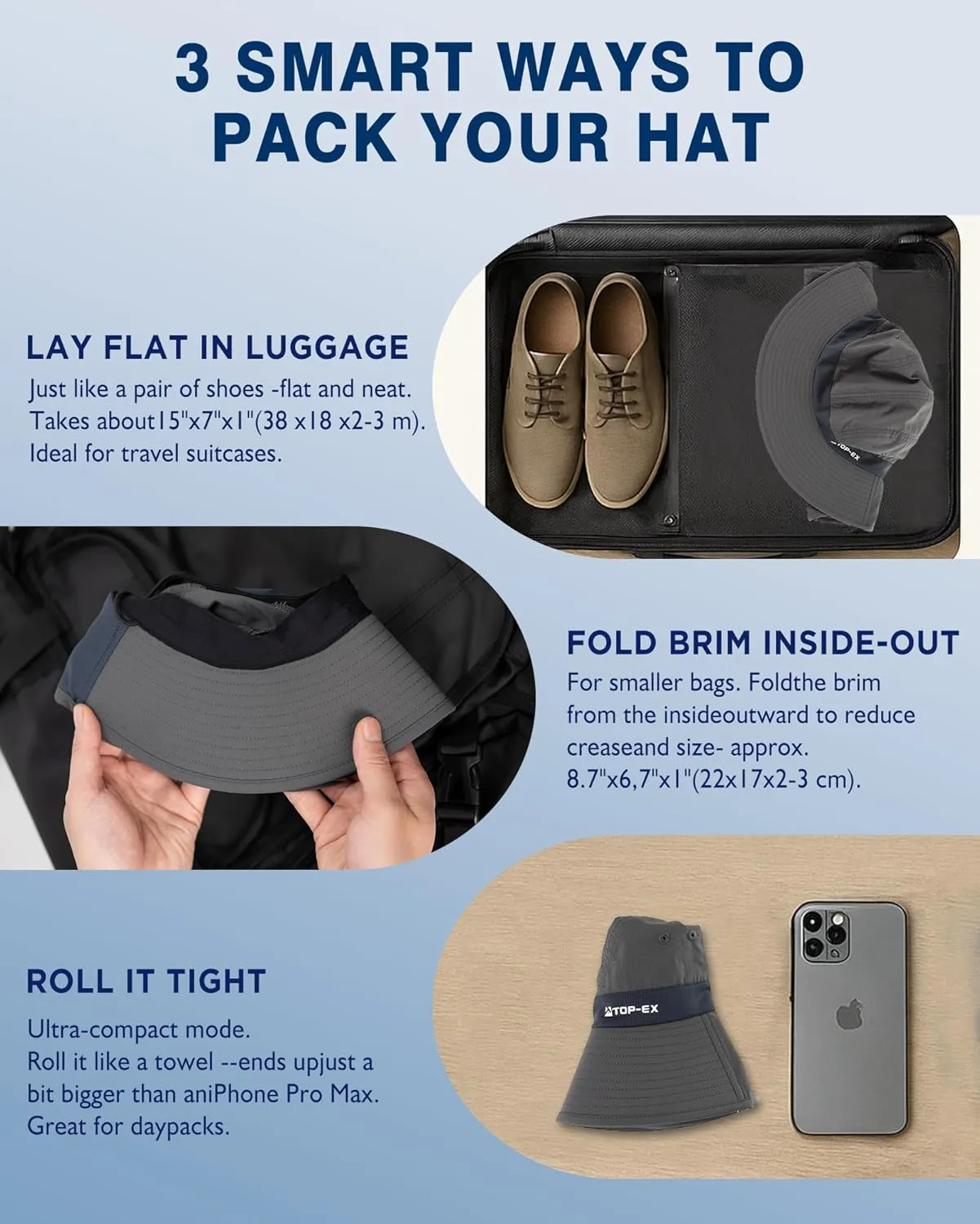 TOP-EX Cooling Sun Hat with Neck Flap – UPF 50  Wide Brim Breathable Hat for Hiking, Fishing & Big Heads
