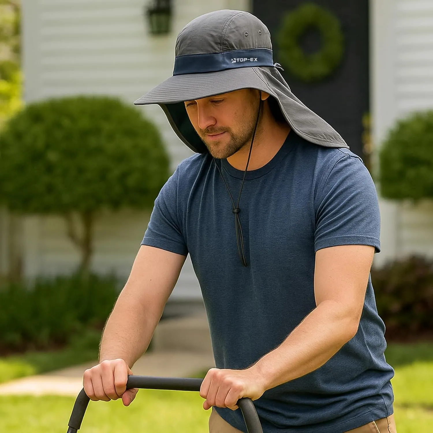 TOP-EX Cooling Sun Hat with Neck Flap – UPF 50  Wide Brim Breathable Hat for Hiking, Fishing & Big Heads