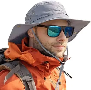 TOP-EX Mens Sun Hats Fishing Bucket Boonie Beach Golf Hiking Summer UV Protection Outdoors Wide Brim Large L XL Light Grey
