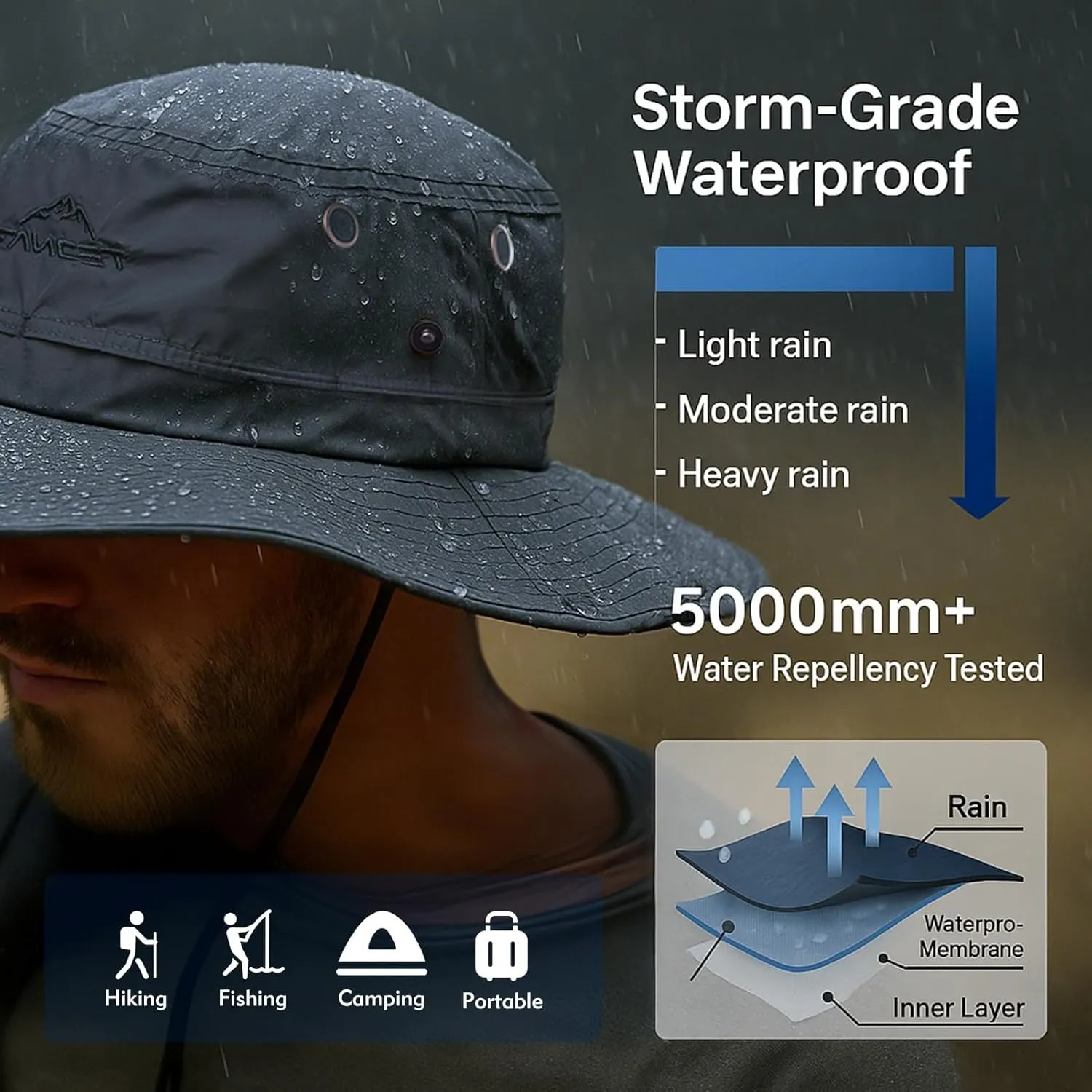 TOP-EX XL XXL Large Size Oversized Mens Sun Hats Fishing Bucket Boonie Beach UV Protection Wide Brim