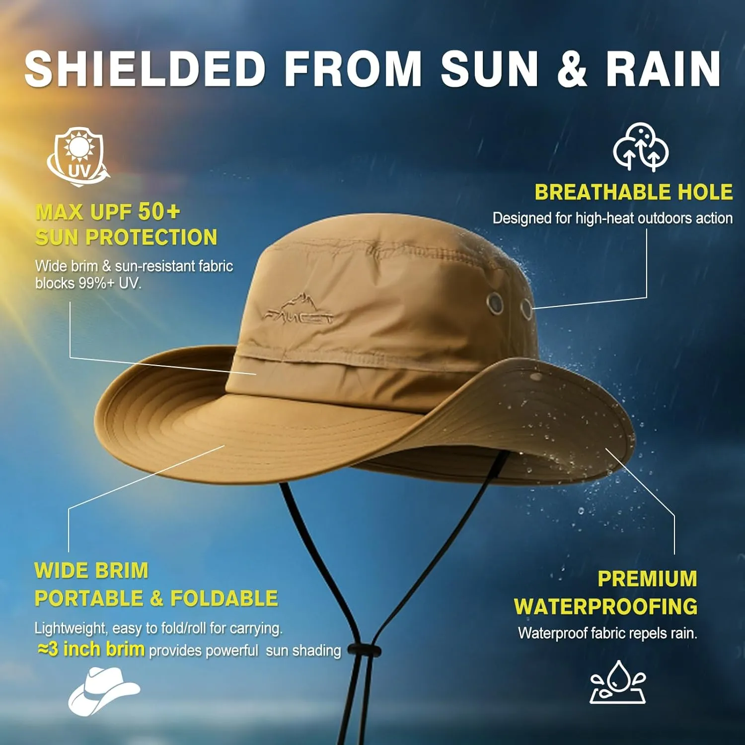 TOP-EX XL XXL Large Size Oversized Mens Sun Hats Fishing Bucket Boonie Beach UV Protection Wide Brim