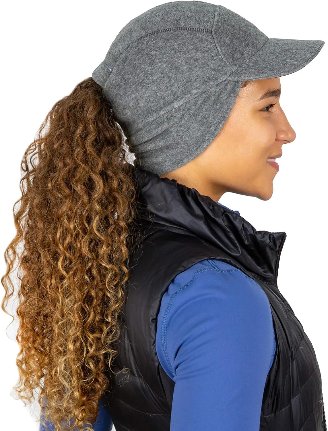 TrailHeads Fleece Ponytail Hat for Women – Trailblazer Reflective Winter Hat with Ponytail Hole for Workouts